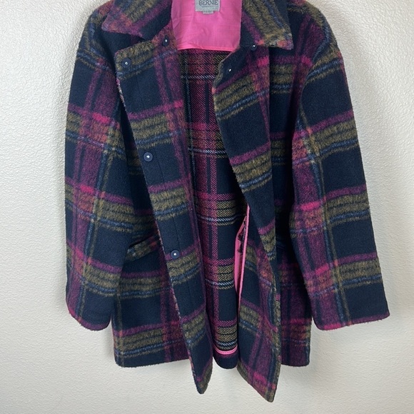 BERNIE MULTICOLORED PLAID WOOL BLEND SHACKET JACKET - Picture 10 of 12